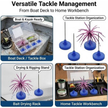 Universal Soft Bait Storage Holder System with Stainless Pins, 12Pk Vertical Pin Suspension Black