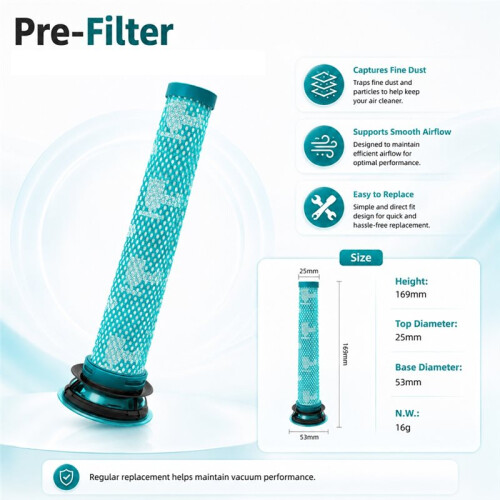 Replacement Filter Set Compatible with  V10 Konical / V10 Konical + Auto-Empty Dock Auto-Empty Dock Vacuum Cleaners 7pcs 1