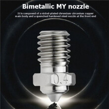 V6 Bimetallic MY Nozzle for E3D V6 3D Printer Hotend High Temperature Hardened Wear-Resistant Replacement 0.4mm