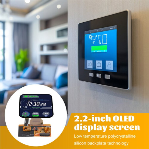 Tela OLED Colorida Quadrada de 2,2 Polegadas (480x480) com Interfaces Duplas QSPI/MIPI e Tela Sensível Ao Toque Capacitiva para Instrumentação 1