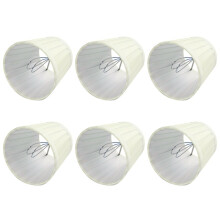 6X Fabric Chandelier Lampshade Holder Clip  Sconce Beside Bed Lamp Hanging Light, Beige Yellow