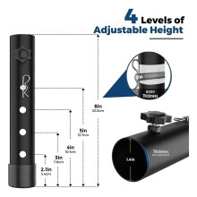 Table Leg Risers,4 Levels Adjustable Height Folding Table Leg Extenders Table,Height 2"/3"/4"/5" Fits Straight/Bent Legs