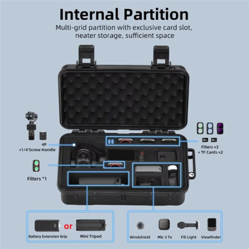 BRDRC Hard Shell Carry Case for  Osmo Pocket 4 Pro Waterproof Shockproof Storage Box Protective Carrying Bag Accessory 1