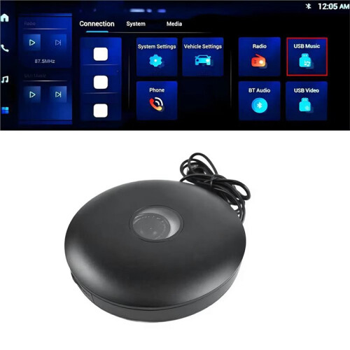 Car External CD Player USB Power Input Plays WAV Lossless Audio for Car 2