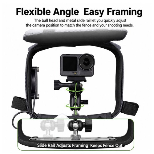 Fence Multi-Functional Action Camera Mount with Cooling Fan for Baseball Softball Adjustable Sun Hood Carrying Bag 1