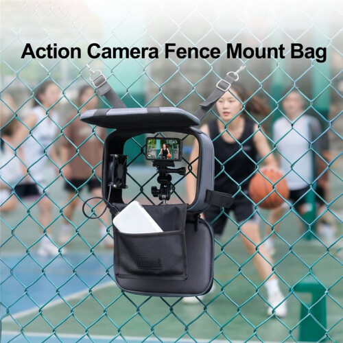 Fence Multi-Functional Action Camera Mount with Cooling Fan for Baseball Softball Adjustable Sun Hood Carrying Bag 2