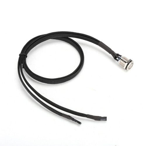 Metall Neustart-Taste PC blau LED mit Kabel