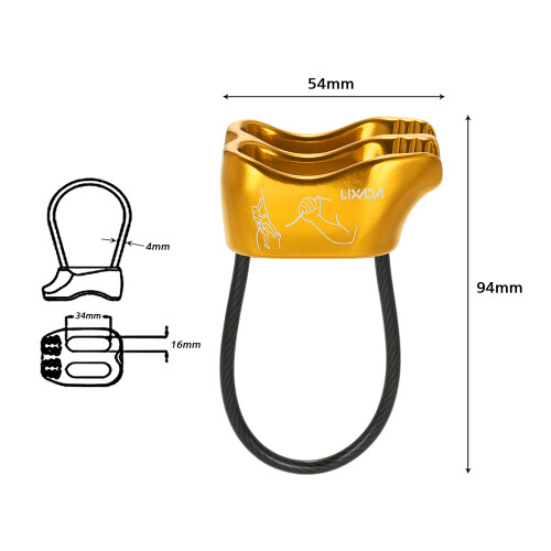 Lixada Abseilgerät Sicherung ATC Gold Klettern 2