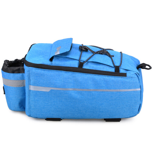 Fahrradtasche Gepäckträger Blau mit Schultergurt 2