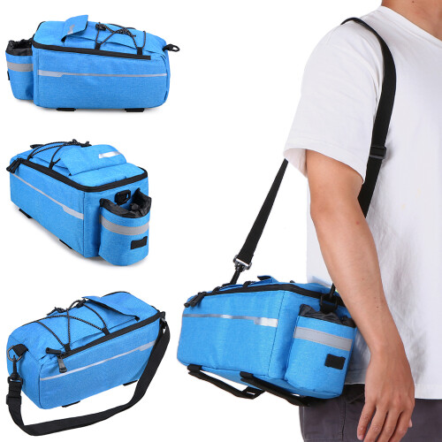 Fahrradtasche Gepäckträger Blau mit Schultergurt 1