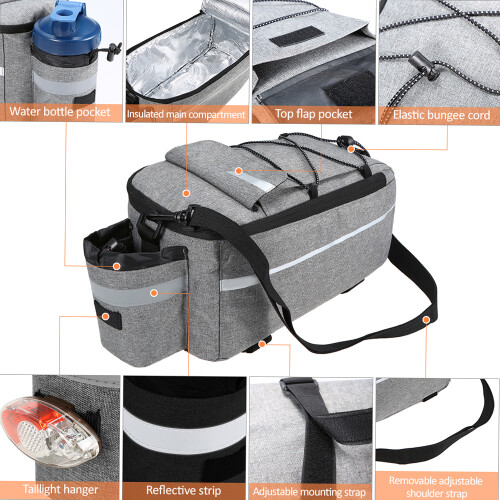 Fahrradtasche Gepäckträger Blau mit Schultergurt