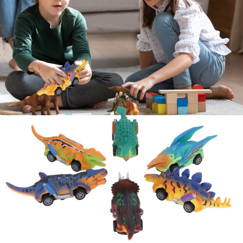 6-teiliges Dinosaurier Rückziehautos Set 2