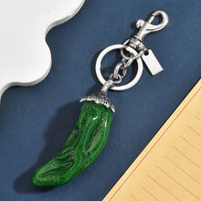 (Silver) Miniature Bag Chili Charm With Resin And Gold Finish Casual For Accessories