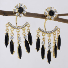 (Black) Style Ethnic Vintage Drop Earrings With Crystal For Women Spring Fashion Gift