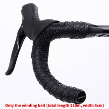 (Black)Bike Handlebar Cover With Honeycomb Pattern Breathable Pu Eva Wrap Nonslip