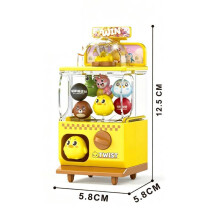 (Yellow)Distributore automatico capsule plastica per bambini giocattolo con cartoni animati design animali regali per