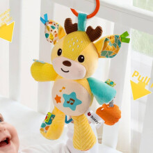 (Yellow)Elephant Lion Dog Plush Rattle Toy With Sound And Hanging Design For Baby Play