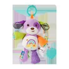 (Purple)Elefante Leone Cane Peluche Sonaglio Giocattolo con Suono e Disegno da Appendere per Gioco Bambino
