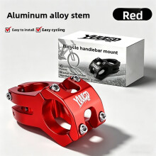 (Red) Alloy Hollow Aluminum Bike Stem For Mountain With Short Reach Fit And Secure