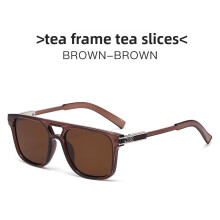 (Brown)Trendy Sunglasses With Pc Lenses Uv400 For Urban Style And Travel Fashion