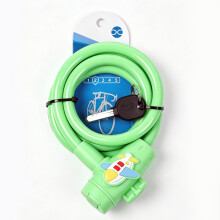 (Green)Child Bike Lock With Bright Colors And Heavyduty Steel Cable For Security