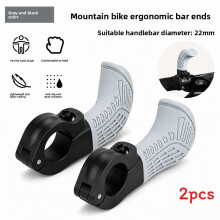 (Gray)Mountain Bike Horn Handlebar Grips Silicone Nonslip For Adventure Recreation And
