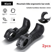 (Black)Mountain Bike Horn Handlebar Grips Silicone Nonslip For Adventure Recreation And
