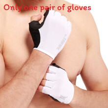 (White,M)Women Men Gym Gloves Body Building Training Sport Exercise Weight Lifting Wear