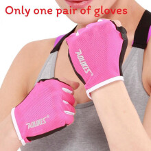 (Rose red,S)Women Men Gym Gloves Body Building Training Sport Exercise Weight Wear Lifting