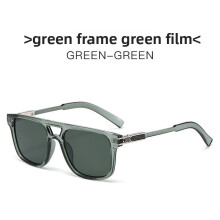 (Green)Gafas de sol de moda con lentes de PC UV400 para viajes de estilo urbano y moda