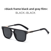 (Black)Óculos de sol da moda com lentes de PC UV400 para estilo urbano e moda de viagem