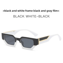 (Black White)Gafas cuadradas de moda para hombre con protección UV para salidas y eventos diarios
