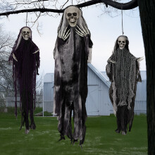 Hanging Halloween Skeleton Ghosts Grim Reapers for Outdoor Indoor Decorations 3PCS