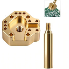 Soldering Iron Tip Controller - Multi-Hole Chrome-Plated Copper with Adapter for Rapid Heating & Precise Alignment