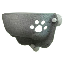 Window-Mounted Cat Hammock with Strong Suction Cups - Space-Saving Hanging Perch for Indoor Adult Cats and Kittens B