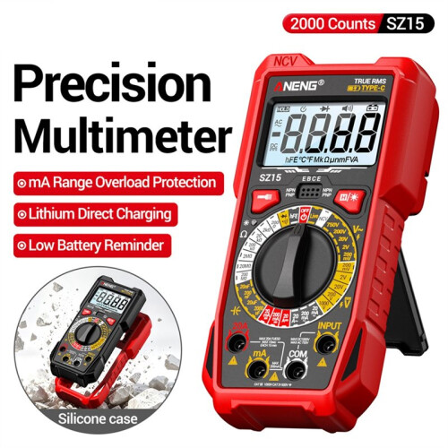 ANENG SZ15  Digital Multimeter Rechargeable 2000 Counts /AC Voltage Current Resistance Capacitance NCV HFE Tester 1