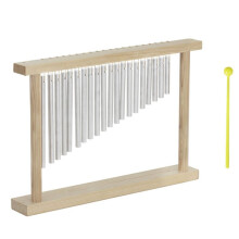 20-Note Desktop Sound Tree Wind Chime - Solid Wood Frame Musical Instrument for Early Education & Orff Percussion Silver