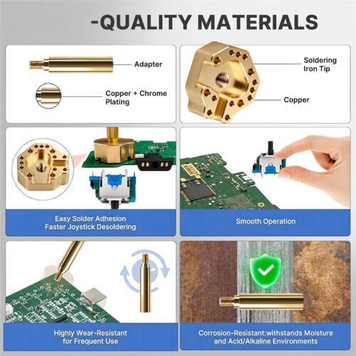 Soldering Iron Tip Controller - Multi-Hole Chrome-Plated Copper  with Adapter for Rapid Heating & Precise Alignment 2