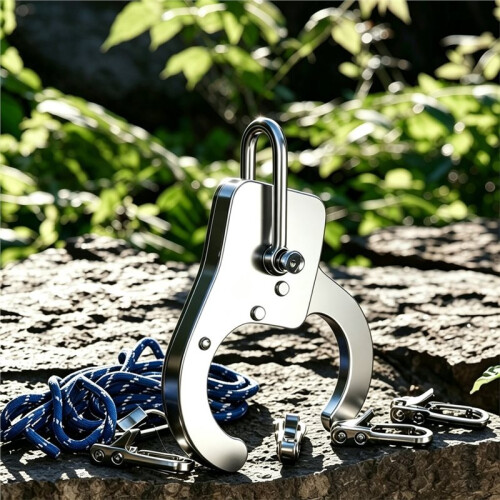 Stainless Steel Automatic Release Hook, Mechanical Heavy Duty Crane Hook for Cargo Industrial Lifting 1