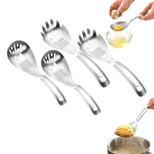 304 Cuchara Multifuncional Separadora, Ralladora y Machacadora, Cuchara de Cocina para Separar Yemas de Huevo, Colador Ranurado, Molinillo de Ajo