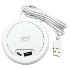Embedded 2-in-1 USB Type-C Charger Built-in Desktop Wireless Charger 15W Mobile Wireless Charging Furniture B
