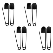 8 Pack Extra Large Safety Pins 5 Inch Stainless Steel Safety Pins for Heavy Laundry, Upholstery, Sewing, & Crafts Black
