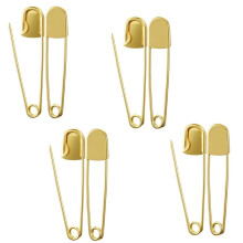 8 Pack Extra Large Safety Pins 5 Inch Stainless Steel Safety Pins for Heavy Laundry, Upholstery, Sewing, & Crafts Gold