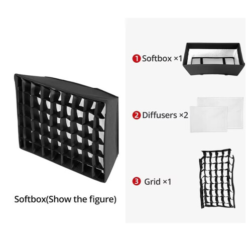 New LEDP260C LED Video Soft Light Diffuser Honeycomb Grid Softbox for  LED Video Light (Softbox Only)