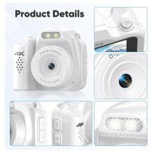 Appareil Photo Porte-Clés avec Enregistreur Vidéo 4K HD, Carte Mémoire 32 Go, Écran 1,54", 6 Filtres Créatifs pour Vlogs de