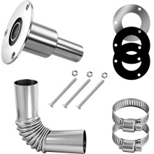 24mm Stainless Steel Thru Hull Exhaust Skin Part of Air Heater Parking Heaters for Boat Marine Car Truck Bend