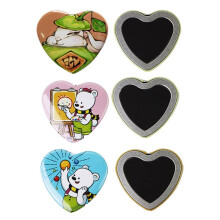 50Pcs 57x53mm Heart Metal Heart Shaped Blank Button Parts - DIY Accessories for Pin Maker Machine