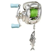 Fishing Reel Necklace Rotatable Exquisite Fishing Reel Silver Detachable Men Neck Pendant Gift