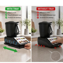 Accessoires : Plateau Coulissant avec Découpe pour TM7, Plateau Roulant Anti-Rayures, Base Antidérapante, pour Machine à Café