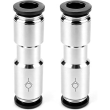 1/4" OD One-Way Air Check Valve, Quick-Plug Type,Nickel Plated Copper, CVPU Inline Pneumatic Coupling(Pack of 2)